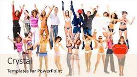  Presentation with celebrate - Slide deck consisting of united colleagues together we celebrate background and a lemonade colored foreground