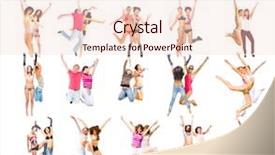  Presentation with winning - PPT theme with united colleagues winning idea background and a lemonade colored foreground