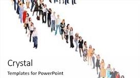  Presentation with team building on white - PPT theme enhanced with united company team over white background and a  colored foreground