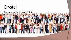  Presentation with company - Cool new PPT theme with united company workforce concept backdrop and a white colored foreground