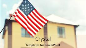  Presentation with usa flag - Slide set consisting of united estates patriot symbol - waving usa flag and blurred background and a blonde colored foreground