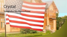  Presentation with waving flag black - Beautiful slide deck featuring united estates patriot symbol - waving usa flag and blurred backdrop and a lemonade colored foreground