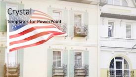  Presentation with italian flag waving - Theme having united estates patriot symbol - waving usa flag and house background and a  colored foreground