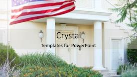  Presentation with usa flag - Slide deck consisting of united estates patriot symbol - waving usa flag in front background and a  colored foreground