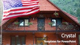  Presentation with waving flag black - Cool new theme with united estates patriot symbol - waving usa flag in front backdrop and a  colored foreground