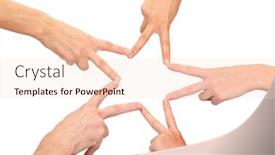  Presentation with united - Colorful slide deck enhanced with united hands isolated on white conceptual photo of teamwork backdrop and a lemonade colored foreground