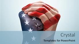  Presentation with memorial day - PPT layouts consisting of united-hands-with-american-flag background and a light blue colored foreground