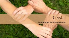  Presentation with united - PPT theme having united-hands background and a coral colored foreground