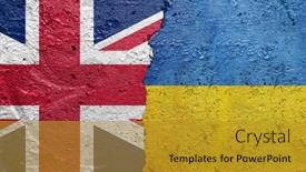  Presentation with concrete cracked - PPT layouts featuring united-kingdom-england-and-ukraine background and a gold colored foreground