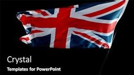  Presentation with united kingdom - Audience pleasing slides consisting of united-kingdom-flag-blowing backdrop and a black colored foreground