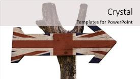  Presentation with united kingdom constitutional law - Presentation with united kingdom wooden sign isolated background and a light gray colored foreground