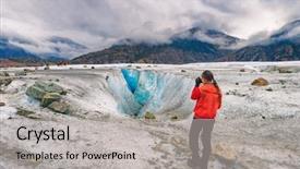  Presentation with wilderness - Slides consisting of united nation global change - alaska glacier hike walk tour background and a light gray colored foreground