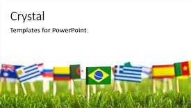  Presentation with green grass texture in soccer - Colorful presentation design enhanced with united nations argentina - paper cut of flags backdrop and a  colored foreground