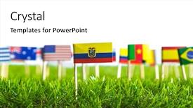  Presentation with united nations - Presentation theme having united nations argentina - paper cut of flags background and a  colored foreground