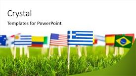  Presentation with cut - Beautiful PPT theme featuring united nations argentina - paper cut of flags backdrop and a  colored foreground