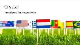  Presentation with cut - Presentation theme featuring united nations argentina - paper cut of flags background and a  colored foreground