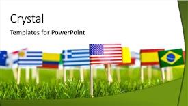  Presentation with united nations - Cool new presentation theme with united nations argentina - paper cut of flags backdrop and a  colored foreground