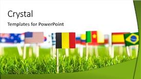  Presentation with cut - Audience pleasing presentation theme consisting of united nations argentina - paper cut of flags backdrop and a  colored foreground