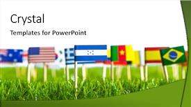  Presentation with cut - PPT theme featuring united nations argentina - paper cut of flags background and a  colored foreground