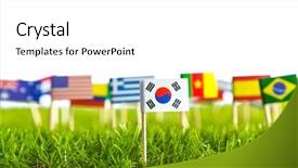  Presentation with cut - Colorful slides enhanced with united nations argentina - paper cut of flags backdrop and a  colored foreground