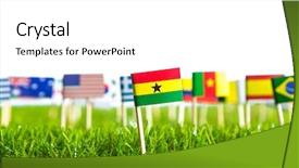  Presentation with cut - Presentation theme having united nations argentina - paper cut of flags background and a  colored foreground