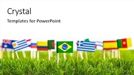  Presentation with united nations - PPT theme featuring united nations argentina - paper cut of flags background and a  colored foreground