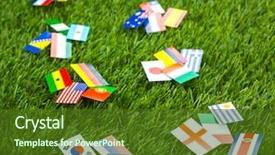  Presentation with cut - Colorful presentation enhanced with united nations argentina - paper cut of flags backdrop and a  colored foreground