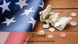  Presentation with american flag - Cool new presentation with united nations economics - budget money finance financial crisis backdrop and a red colored foreground