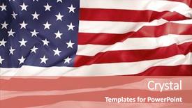  Presentation with united states flag - Audience pleasing slide deck consisting of united states - closeup of rippled american flag backdrop and a coral colored foreground