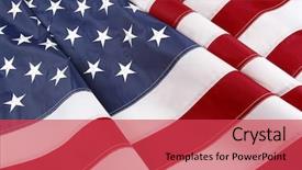  Presentation with united states flag - Audience pleasing slides consisting of united states - closeup of rippled american flag backdrop and a red colored foreground