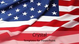  Presentation with american flag - Theme having united states - closeup of ruffled american flag background and a red colored foreground