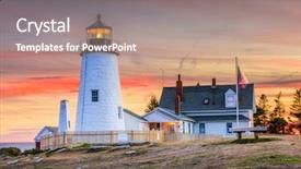  Presentation with maine - Presentation theme having united states - pemaquid point light in bristol background and a coral colored foreground