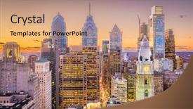  Presentation with philadelphia - Amazing presentation theme having united states - philadelphia pennsylvania usa skyline backdrop and a coral colored foreground
