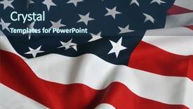  Presentation with united states flag - Slide deck consisting of united states - us flag background and a ocean colored foreground