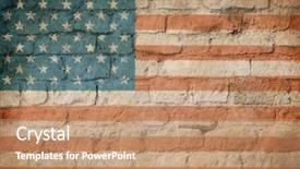  Presentation with usa flag - Amazing theme having united states - usa flag painted on brick backdrop and a coral colored foreground
