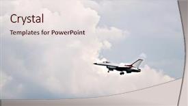  Presentation with air force - PPT theme featuring united states air force - jet in clouds background and a sky blue colored foreground