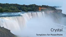  Presentation with falls - PPT theme with united states canada - american falls from niagara falls background and a light blue colored foreground