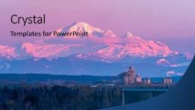  Presentation with pride rainbow crosswalk vancouver pedestrians - PPT theme consisting of united states canada - vancouver skyline with mountain baker background and a lemonade colored foreground