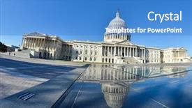  Presentation with united states capitol building - Theme featuring united states capitol building east background and a teal colored foreground