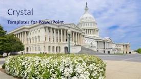  Presentation with united states capitol building - Audience pleasing presentation theme consisting of united-states-capitol-building-washington backdrop and a sky blue colored foreground