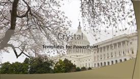  Presentation with united states capitol building - Slides featuring united states capitol building in springtime - washington dc united states background and a light gray colored foreground