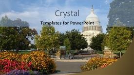 Presentation with united states capitol building - Colorful theme enhanced with united states capitol building in springtime - washington dc usa backdrop and a light blue colored foreground
