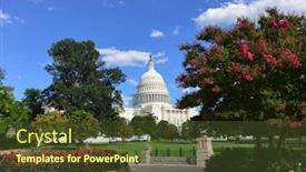  Presentation with united states capitol building - Audience pleasing presentation design consisting of united states capitol building in springtime - washington dc usa backdrop and a tawny brown colored foreground