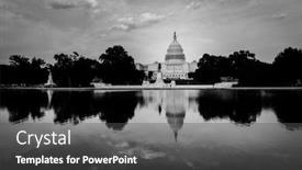  Presentation with united states capitol building - Cool new slide set with united states capitol building in springtime - washington dc usa backdrop and a dark gray colored foreground