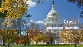  Presentation with united states capitol building - Beautiful slide set featuring states capitol building in washington backdrop and a teal colored foreground