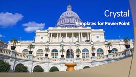  Presentation with united states capitol building - Cool new slides with united-states-capitol-building backdrop and a cobalt blue colored foreground