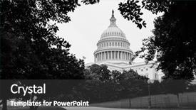  Presentation with united states capitol building - Presentation theme with house representative - united states capitol building background and a dark gray colored foreground