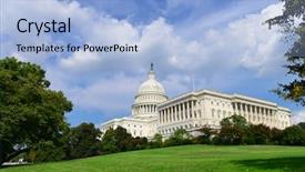  Presentation with capitol - Slide set with united states capitol building background and a light blue colored foreground