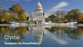  Presentation with united states - Presentation theme having united-states-capitol-in-autumn background and a ocean colored foreground