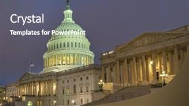  Presentation with united states unity - Audience pleasing theme consisting of united states capitol at night backdrop and a gray colored foreground